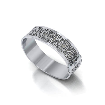 Large Silver Elegance Solid Celtic Knot Bangle with open lock TBA213 - Jewelry